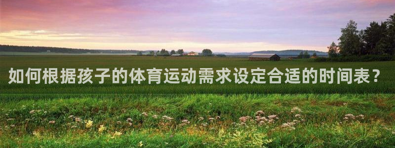 杏运体育平台登录入口：如何根据孩子的体育运动需求设定合适的时间表？