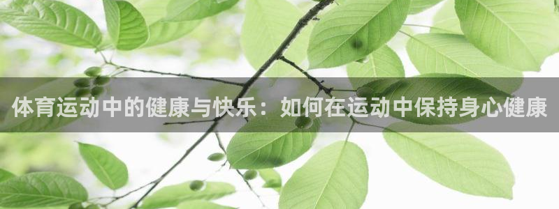 杏运2代理注册：体育运动中的健康与快乐：如何在运动中保持身心健康